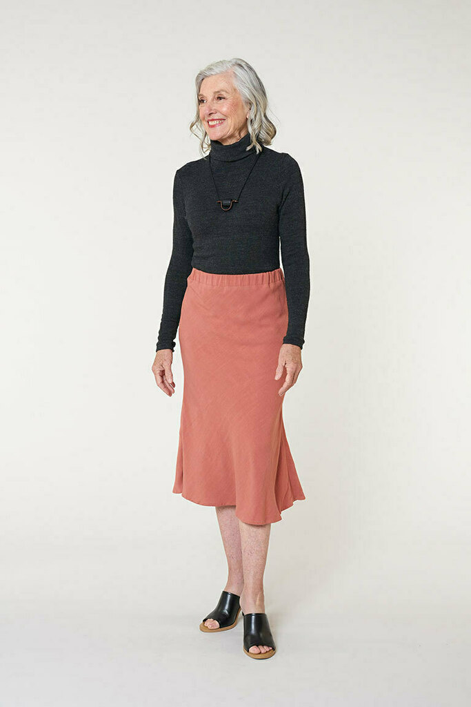 woman wearing Dezi skirt