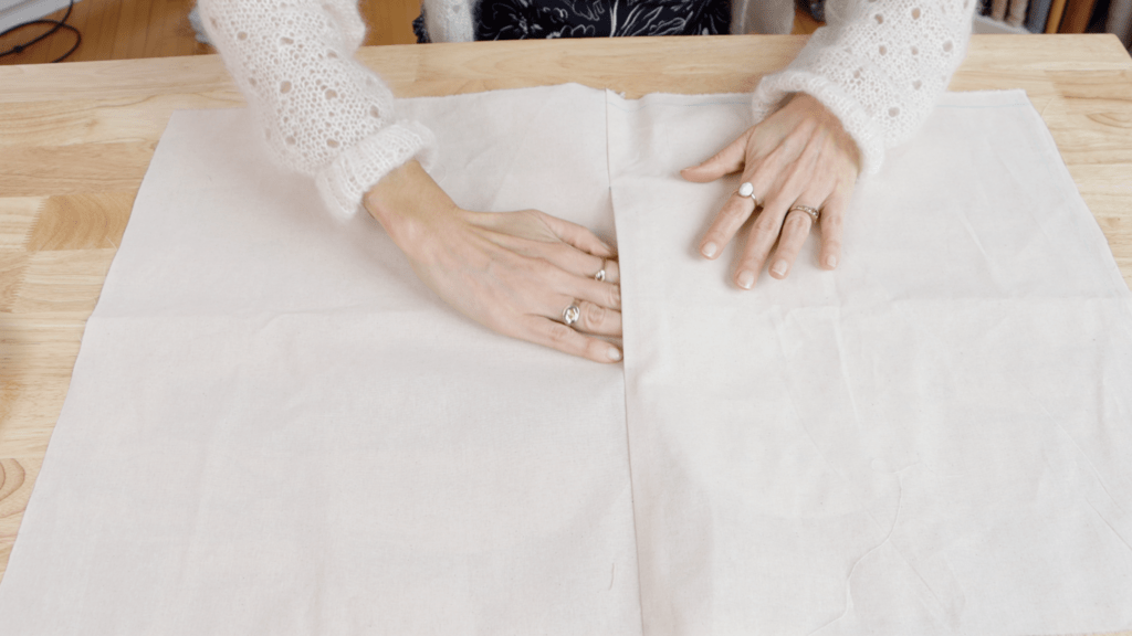 Completed pocket construction showing the continuous side seam with integrated pocket