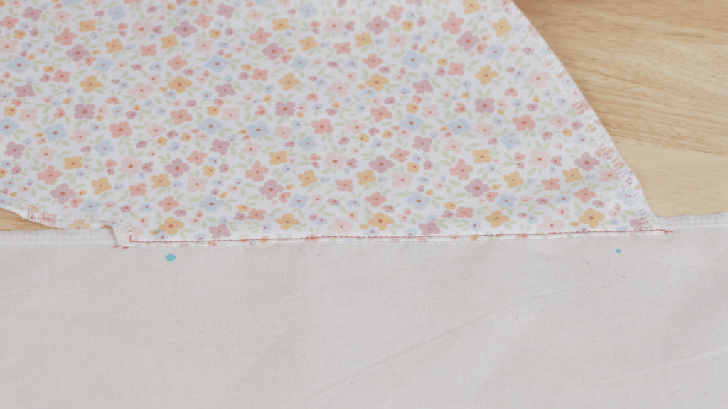 Understitching being sewn on pocket piece, showing the seam allowance being stitched down