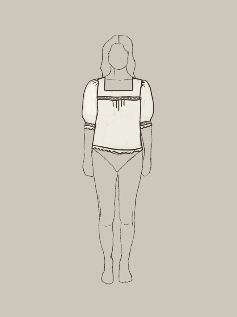 Bloom blouse pattern illustration