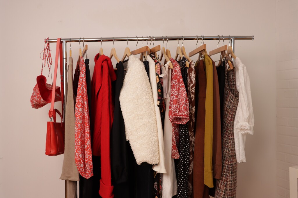 wardrobe laid out showing the final collection of 22 pieces