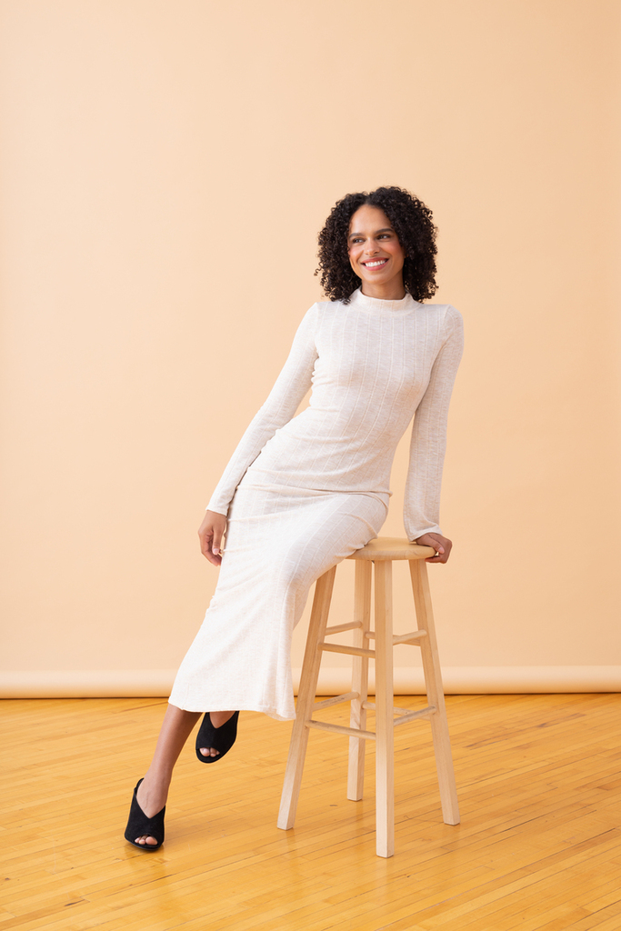 Woman modeling the Greer dress