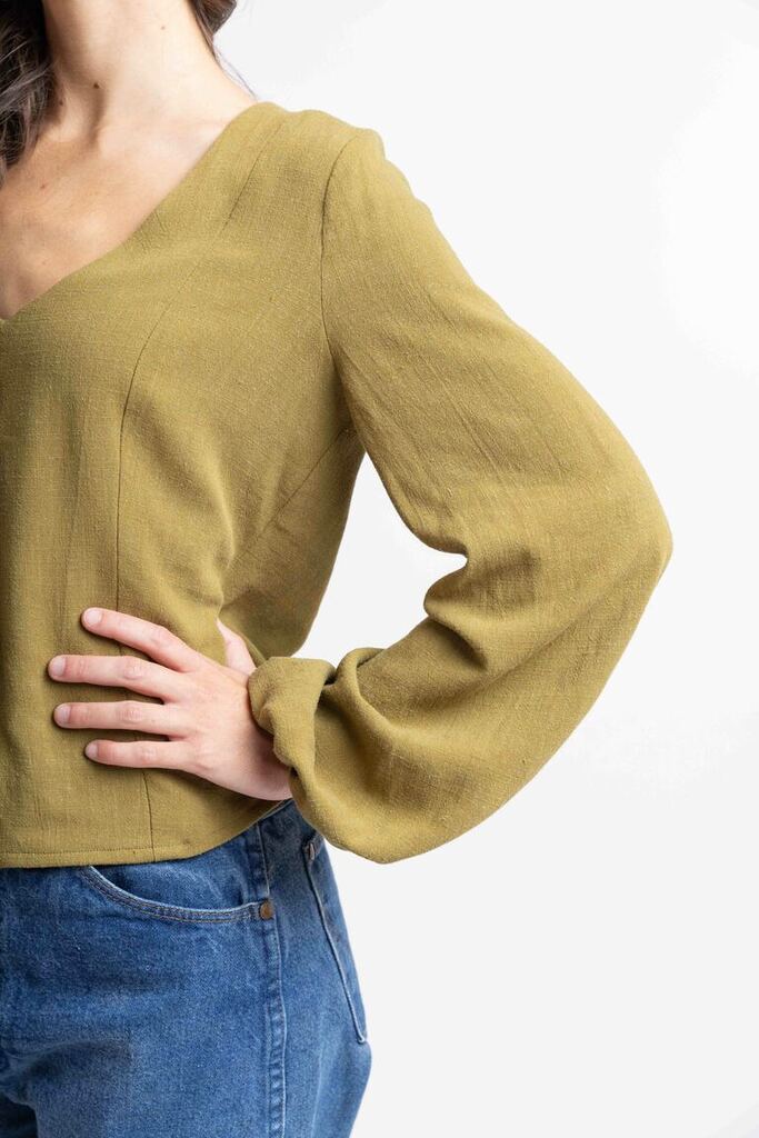 Sage blouse details