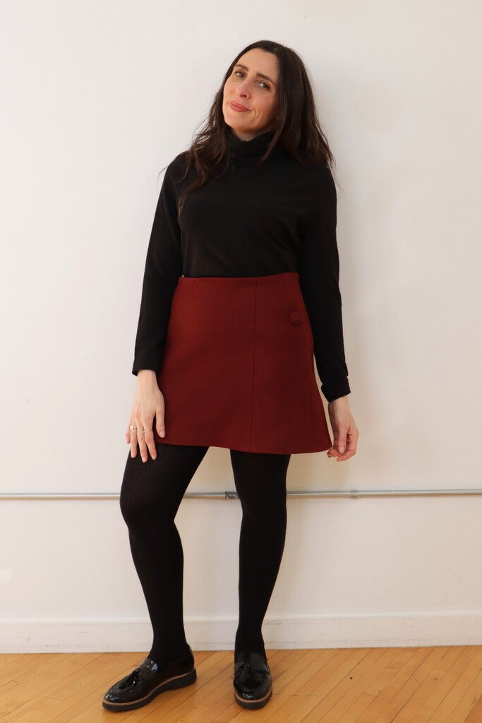 Sarai in the Orla skirt