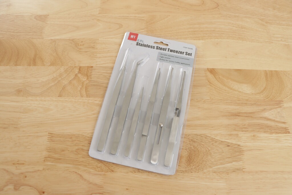 Various tweezers from the set
