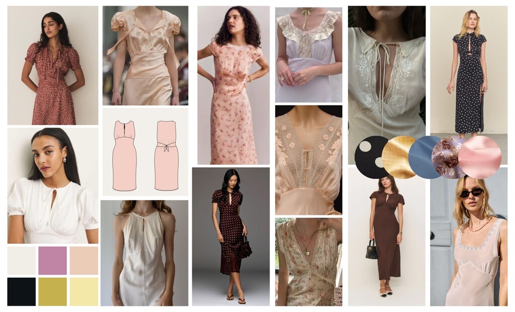 Freesia dress moodboard