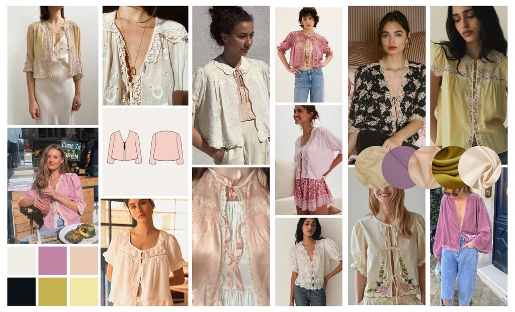 the Orchid bed jacket moodboard