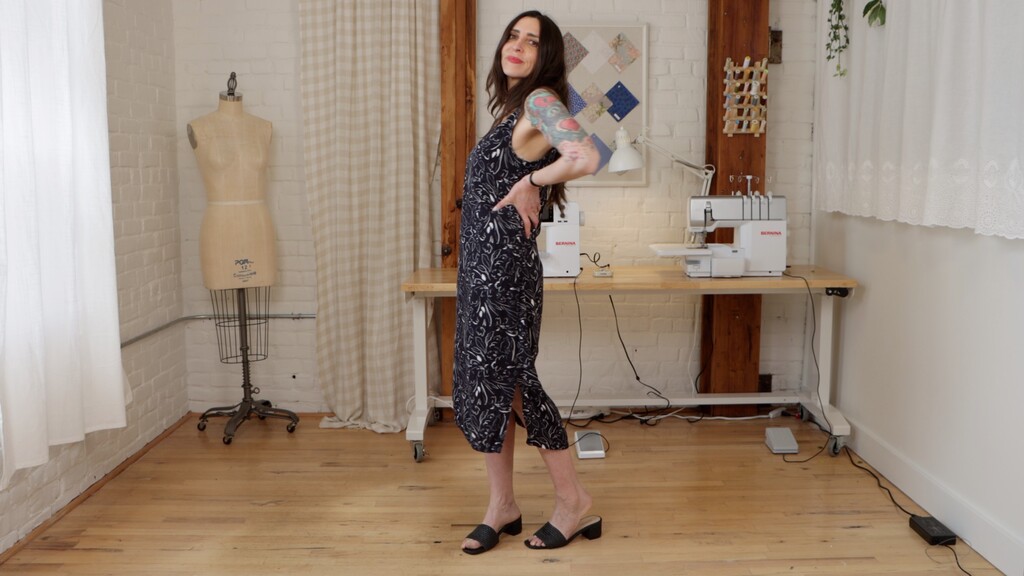 Ash slip dress worn by Sarai