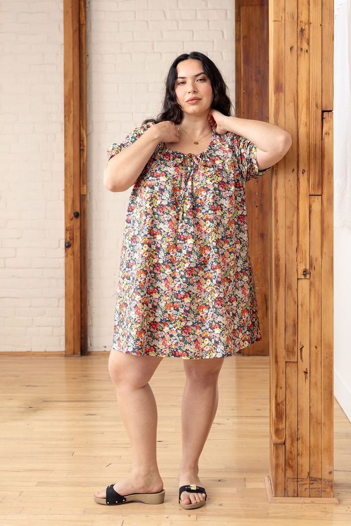 model front view of pearl dress