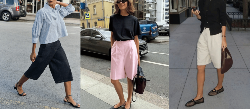 Bermuda shorts or culottes styled from Sarai's Paris Pinterest board
