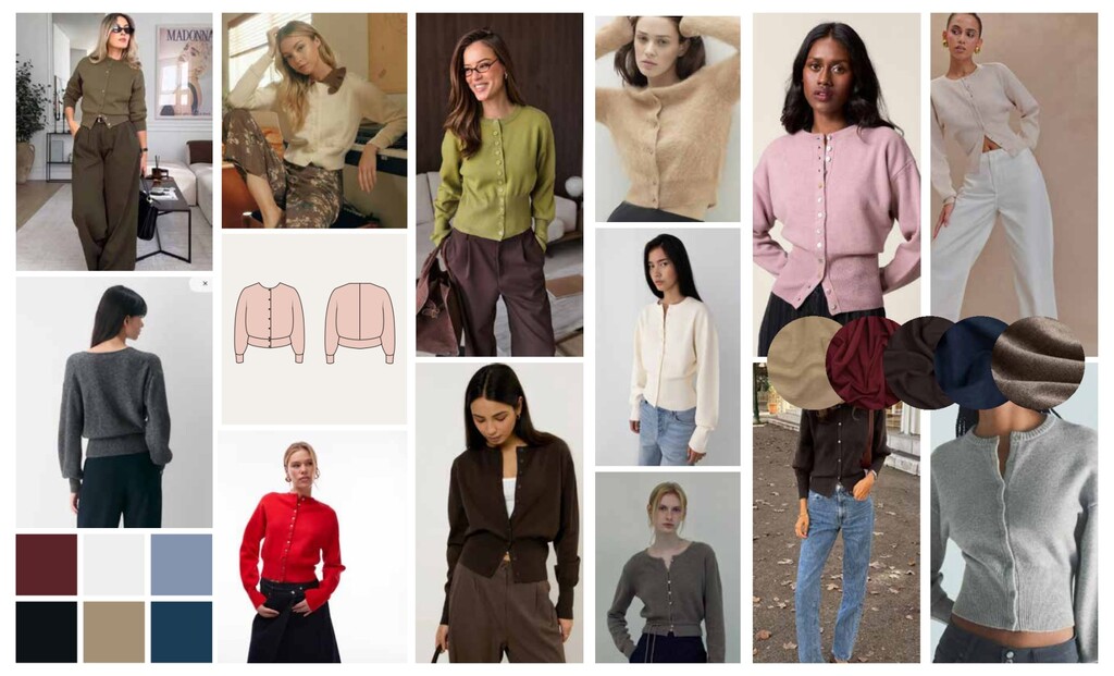 Opal cardigan moodboard