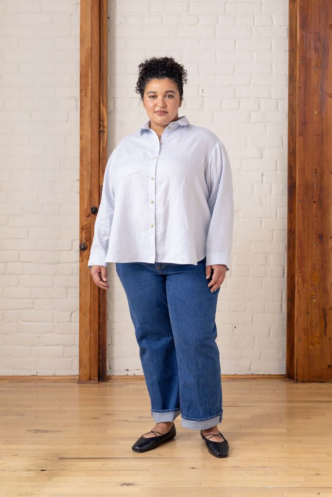 Grove shirt on Franki, front view
