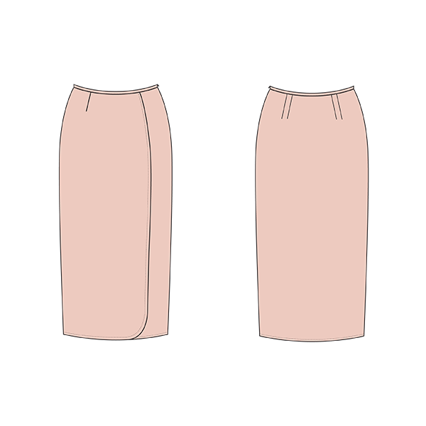 Sewing Pattern: Faux Wrap Pants with Skirt Overlay