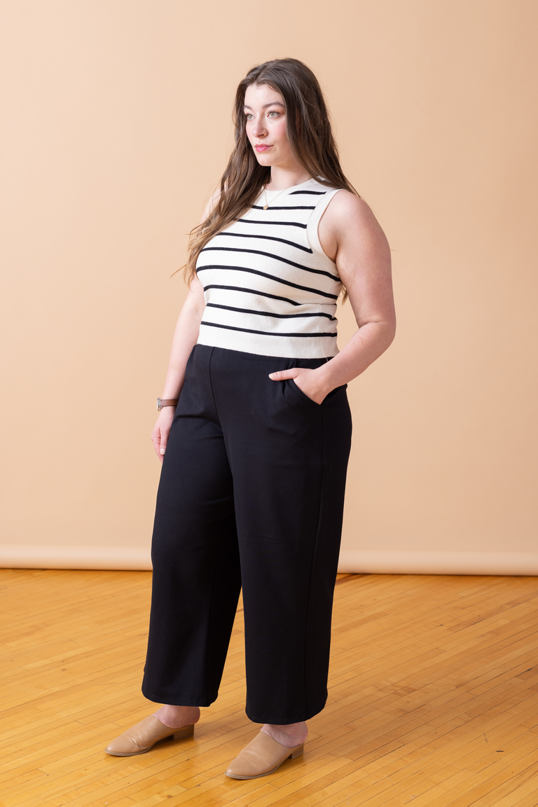 The Palmer Crop Flare sewing pattern, from Seamwork