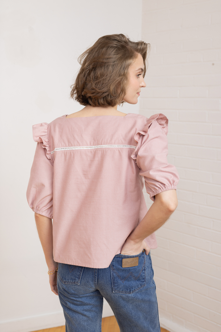 The Bloom Bonus Sleeve Ruffle sewing pattern, from Seamwork