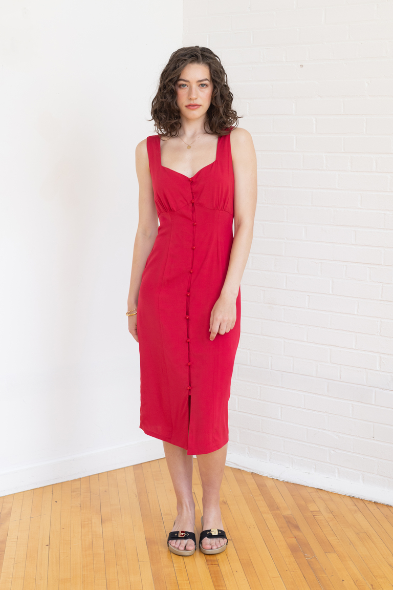 The Lilac Sleeveless Midi Dress sewing pattern, from Seamwork