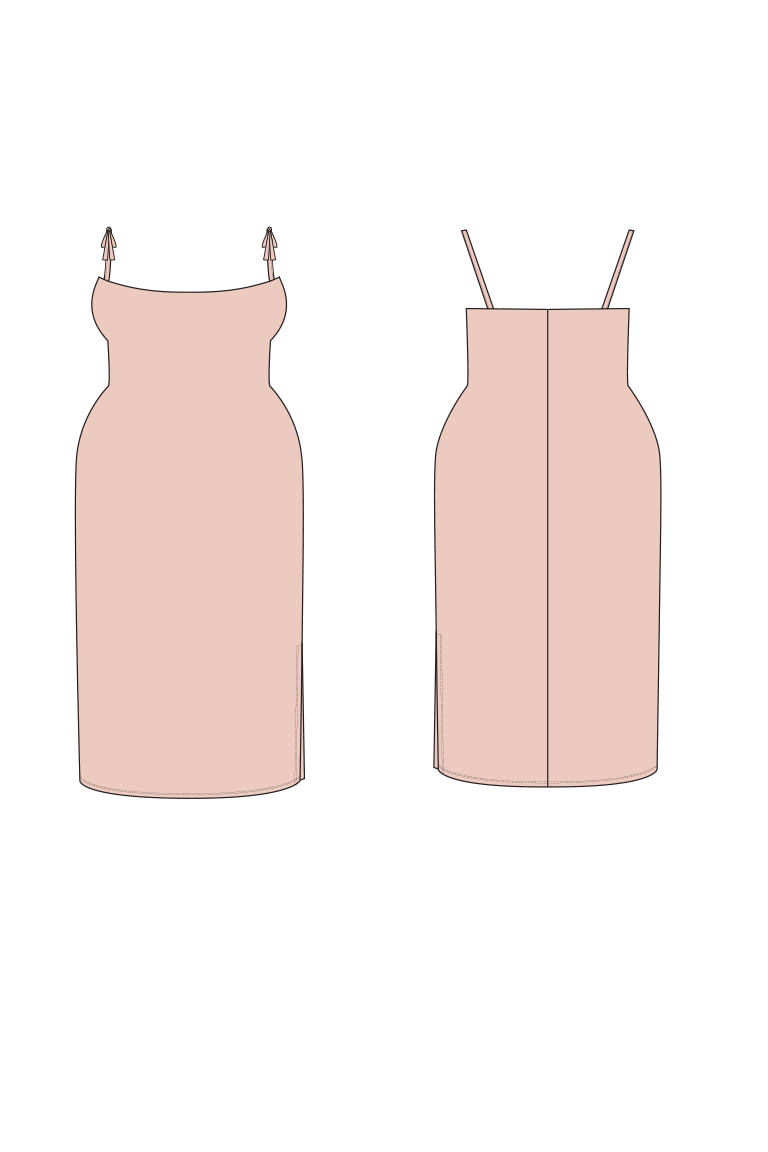 The Citron Tie Strap Bodycon Dress sewing pattern, from Seamwork