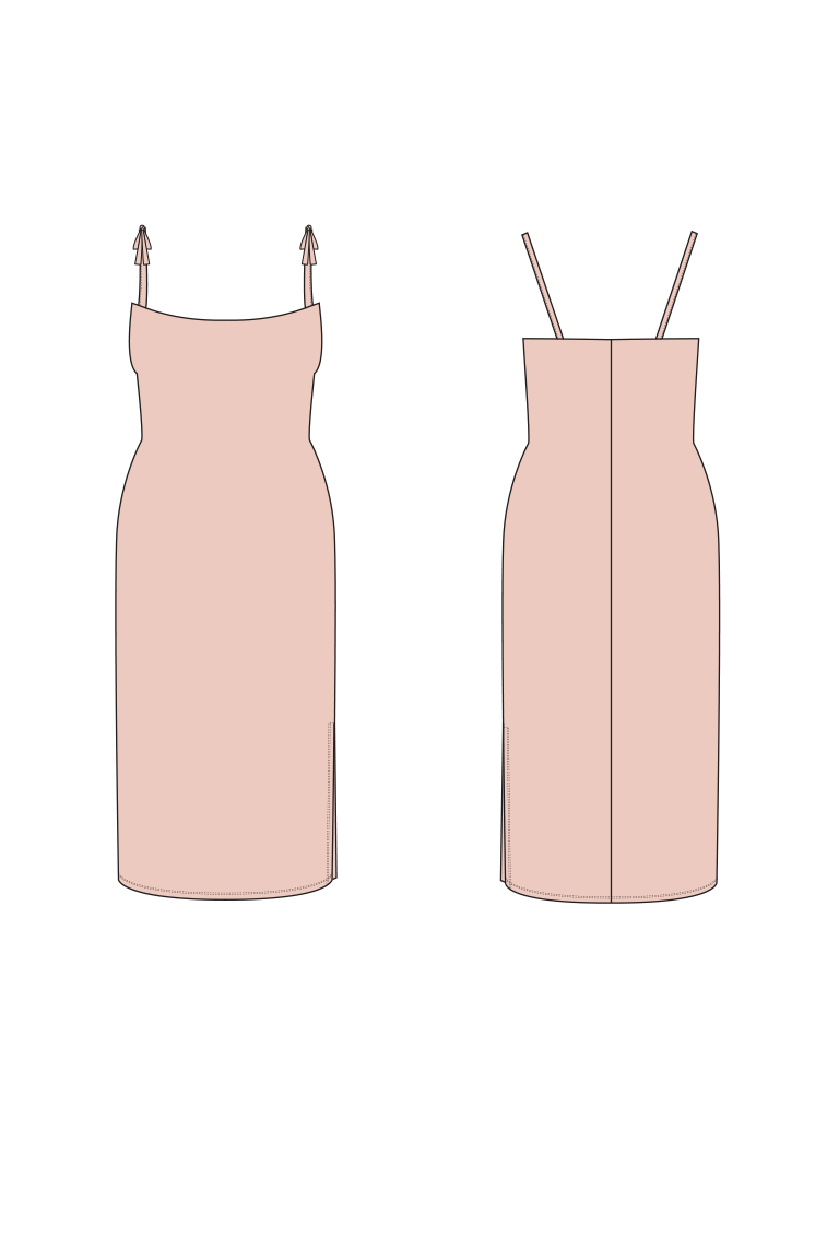 The Citron Tie Strap Bodycon Dress sewing pattern, from Seamwork