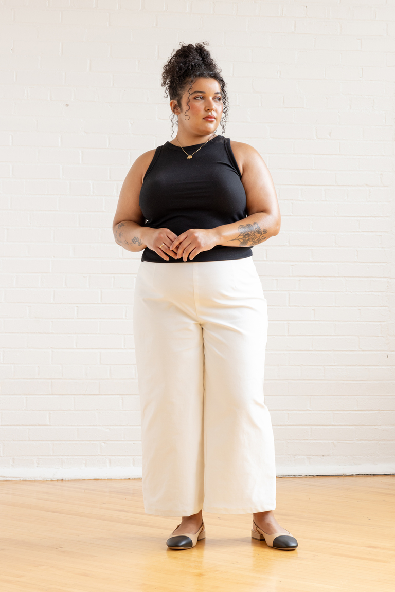 The Lars Cropped Wide Leg Pants sewing pattern, from Seamwork