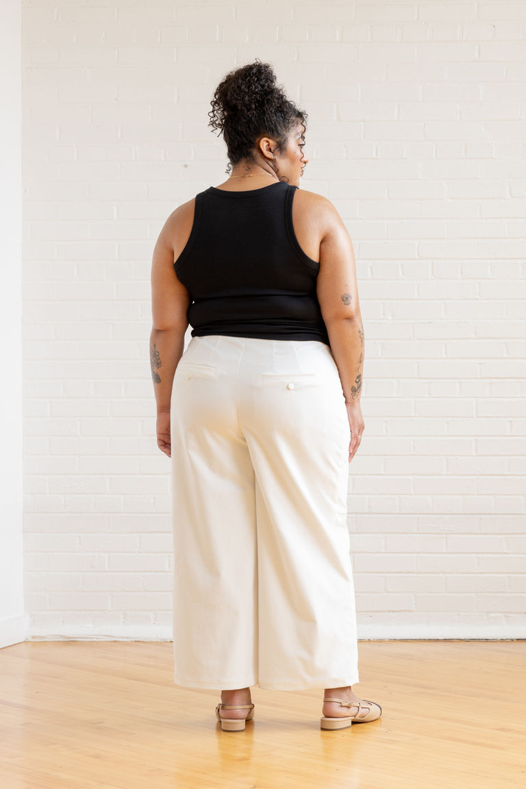The Lars Cropped Wide Leg Pants sewing pattern, from Seamwork