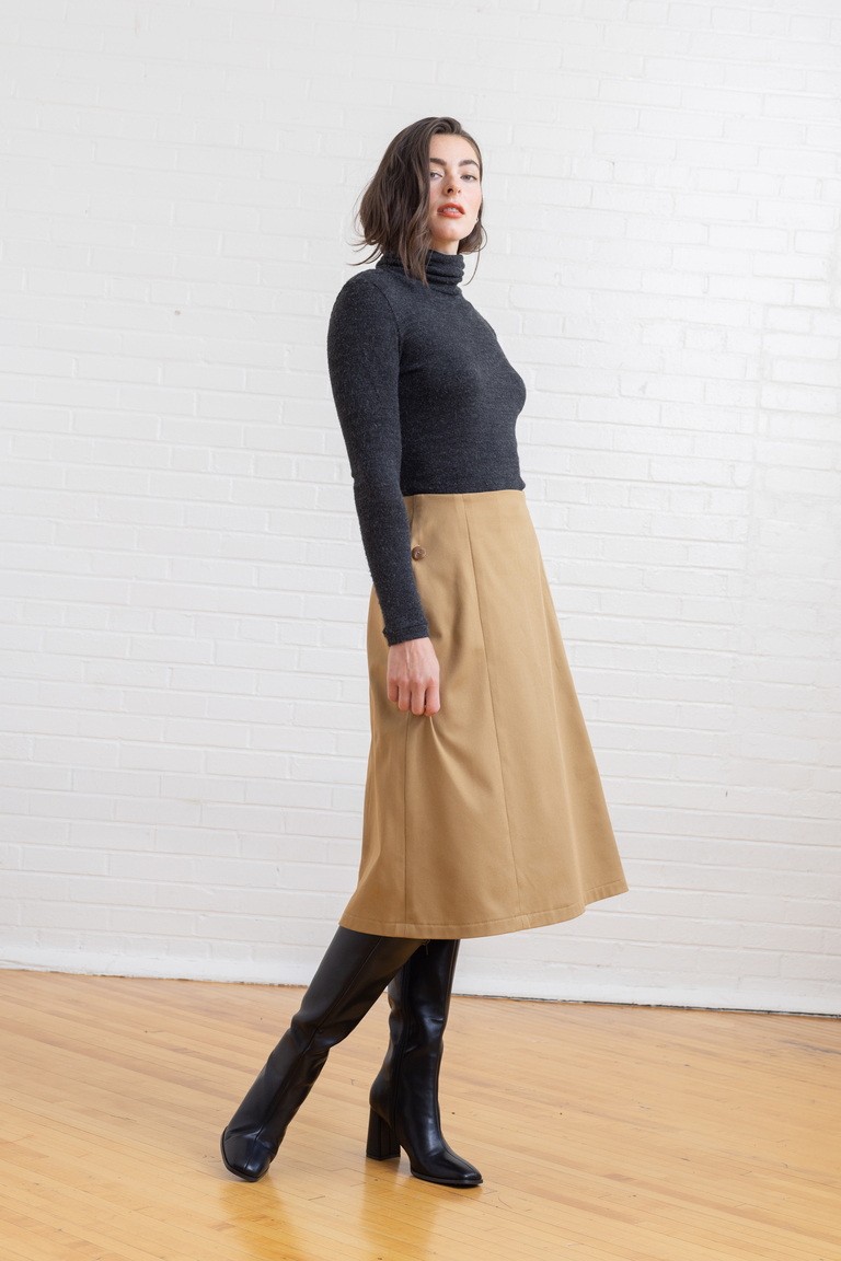The Orla Lined Midi Skirt sewing pattern, from Seamwork