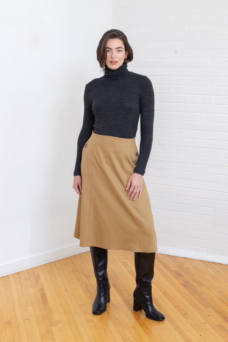 The Orla Lined Midi Skirt sewing pattern, from Seamwork