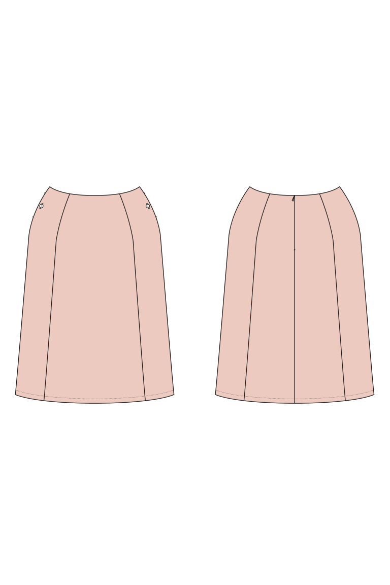 The Orla Lined Midi Skirt sewing pattern, from Seamwork