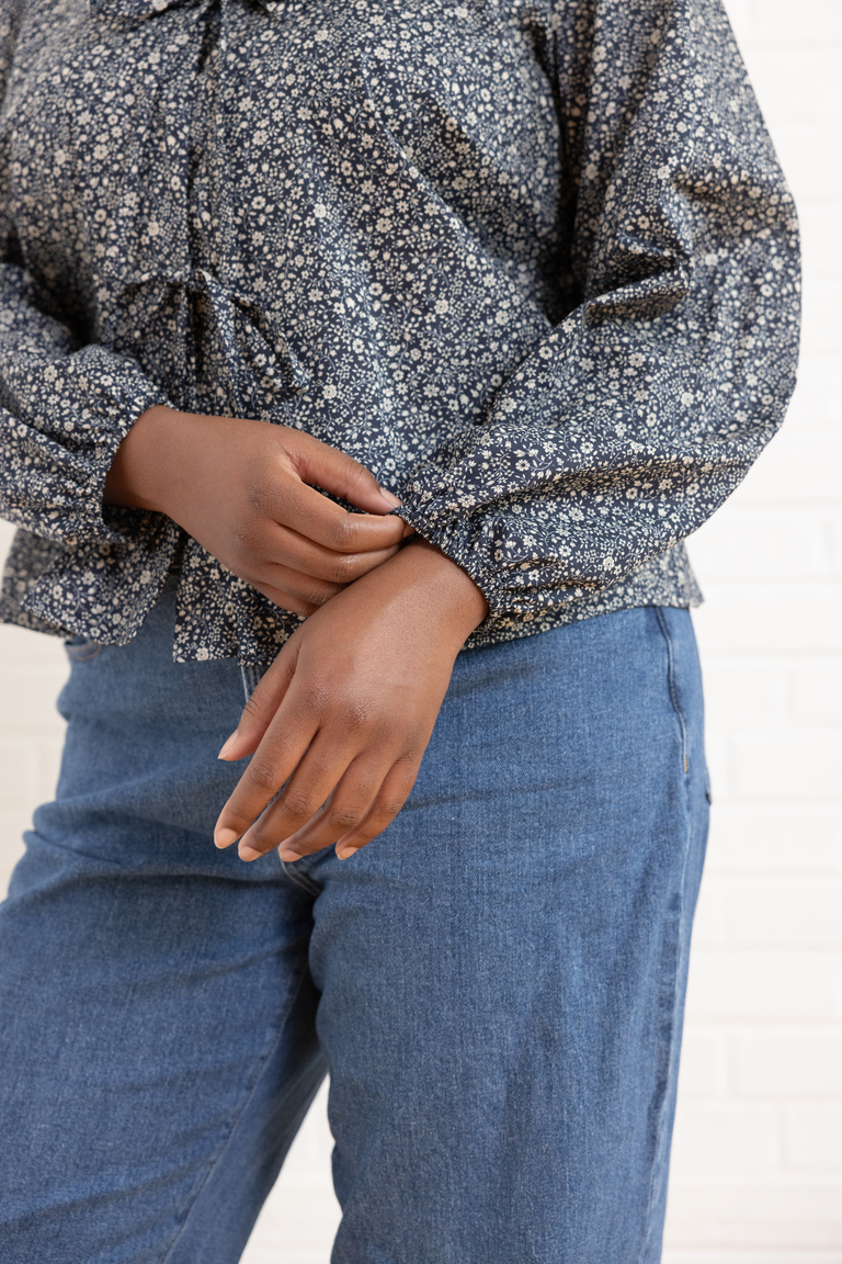The Cosmo Tie-front Blouse sewing pattern, from Seamwork