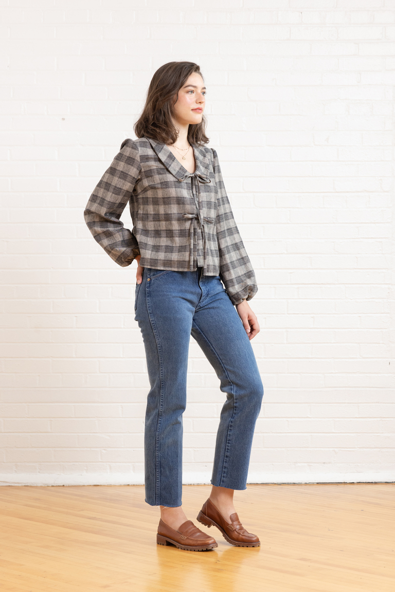 The Cosmo Tie-front Blouse sewing pattern, from Seamwork