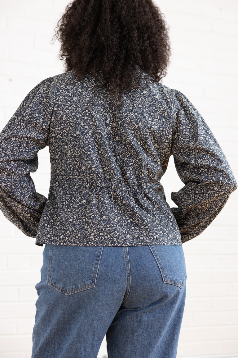 The Cosmo Tie-front Blouse sewing pattern, from Seamwork