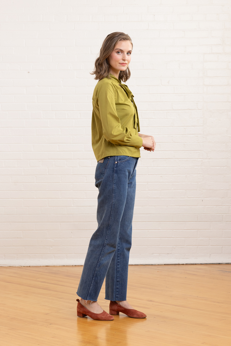 The Garnet Modern Tie Neck Blouse sewing pattern, from Seamwork