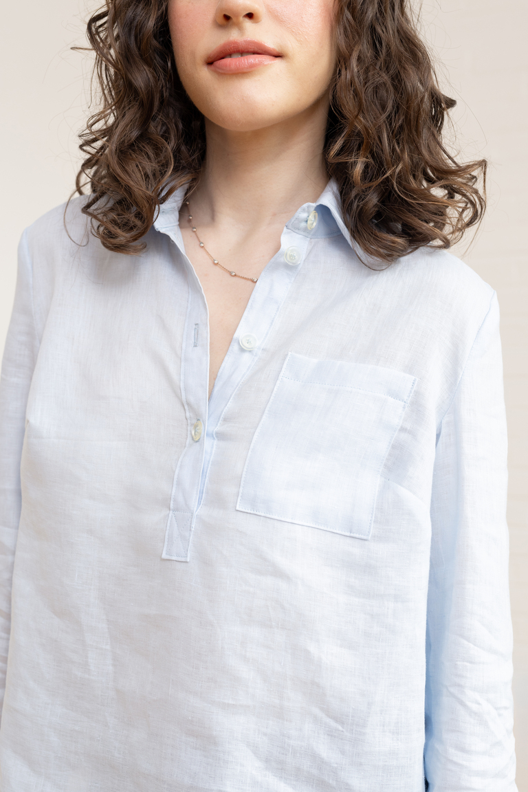 The Thyme Collared Popover Shirt sewing pattern, from Seamwork