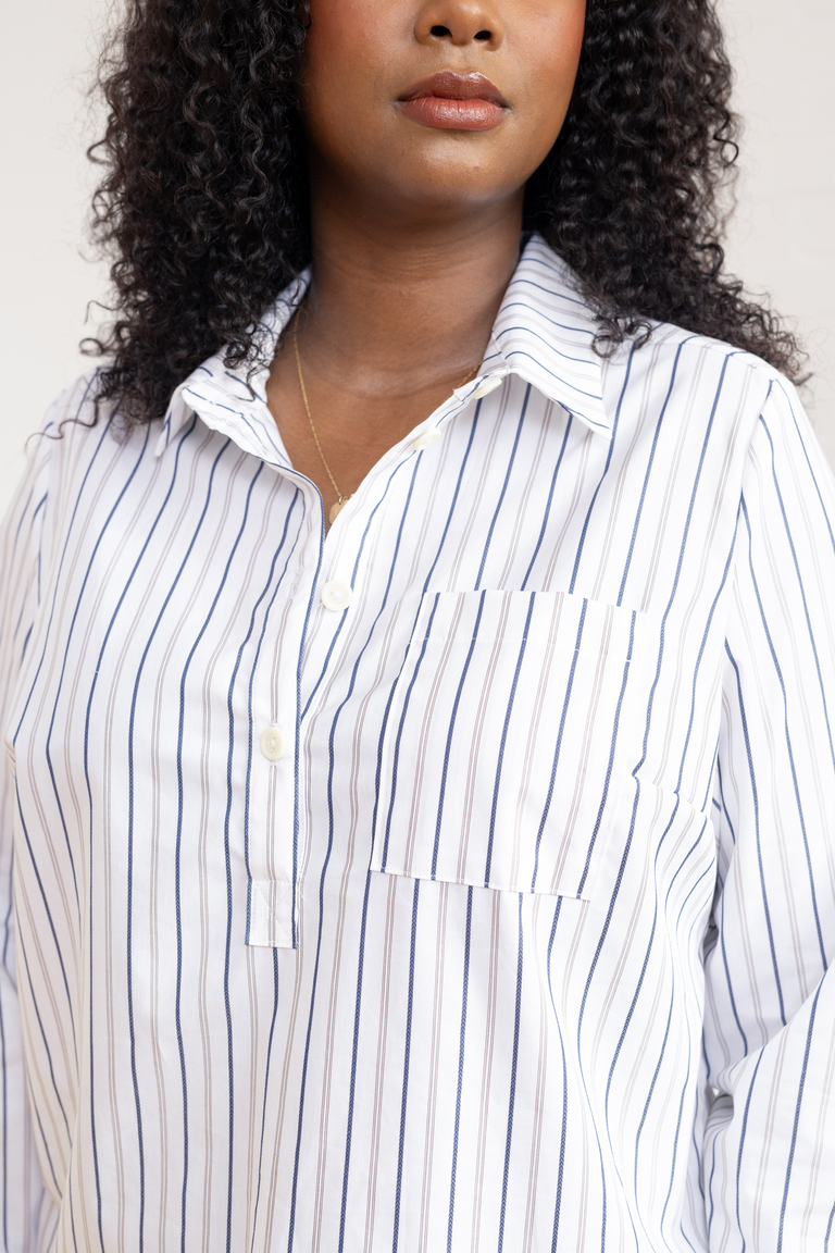 The Thyme Collared Popover Shirt sewing pattern, from Seamwork