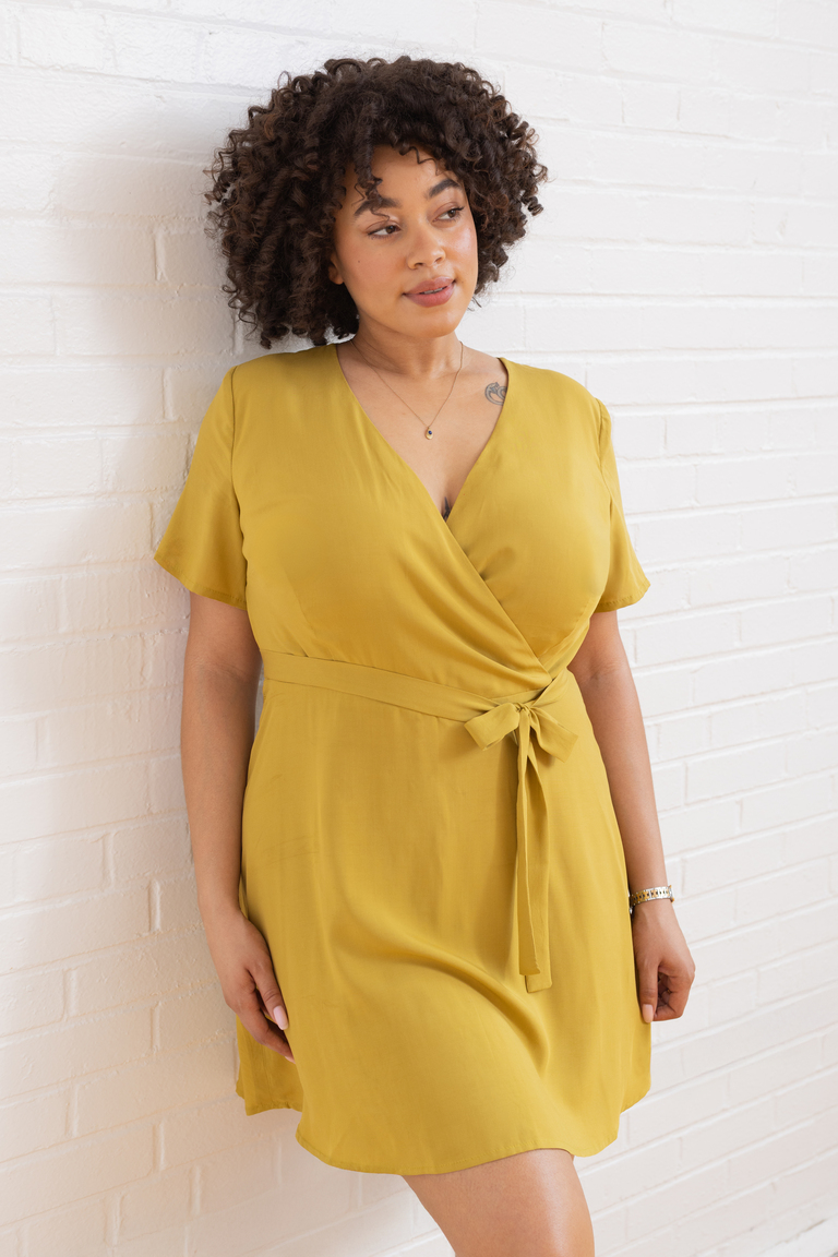 Posie Surplice Wrap Dress Sewing Pattern, by Seamwork