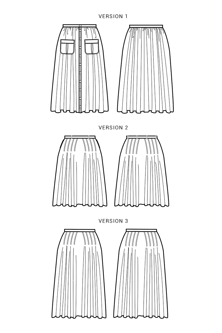 Vector Wrapped Skirt Buttons Technical Drawing Template Flat Sketch Flared  Stock Vector by ©yuli2217 542408412