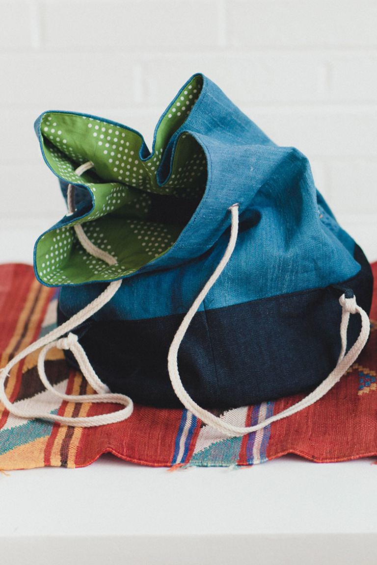 Denim Drawstring Bucket Bag PDF Download Pattern (3 sizes included