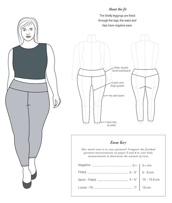 Hourglass Patterns©: No Side Seam Legging PDF Sewing Pattern Sizes