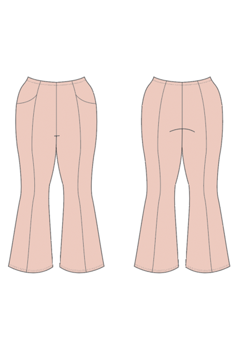 The Nash flared leggings sewing pattern, by Seamwork