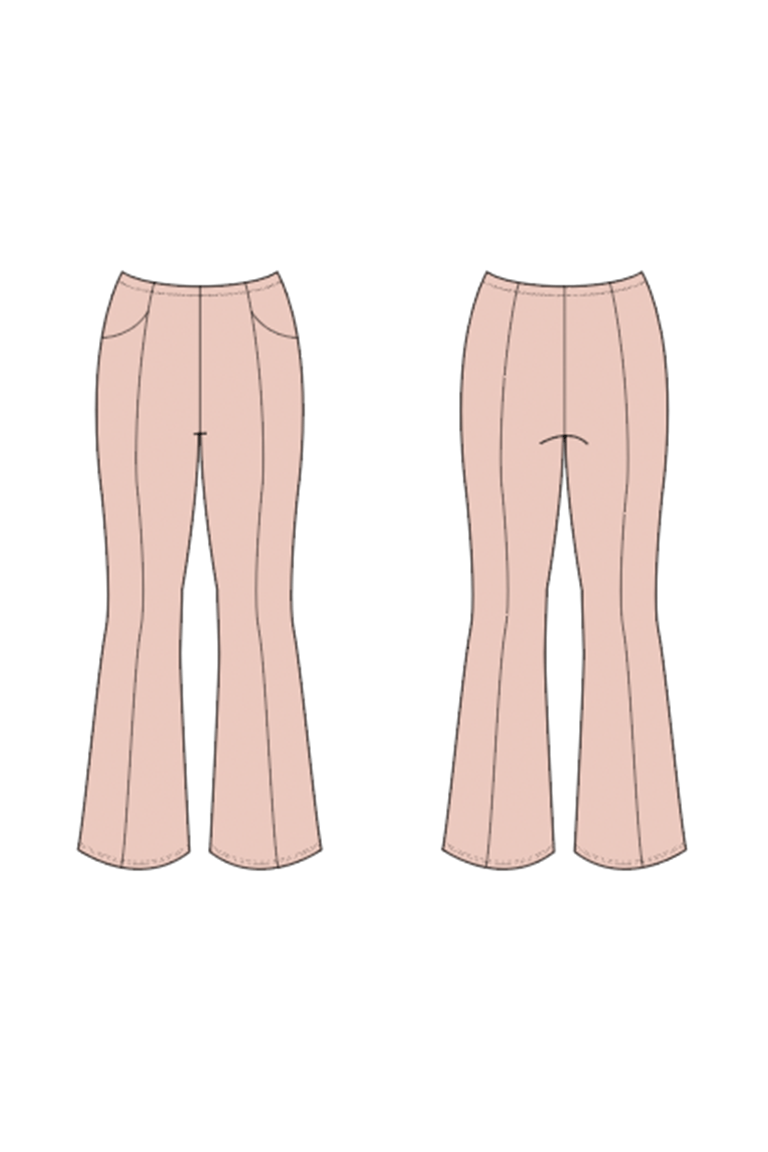 The Nash flared leggings sewing pattern, by Seamwork